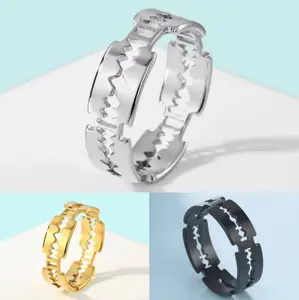 Unisex Stainless Steel Polished Razor Blade Design Creative Ring (Size 6-11)