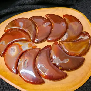 Random Crystal Carving - Large Carnelian Moon