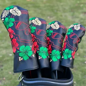 Flower Skull Fun Design Golf Club Cover, Fashionable Golf Head Cover, Durable and Practical Golf Club Accessories, Protective Covers, Golf Accessory