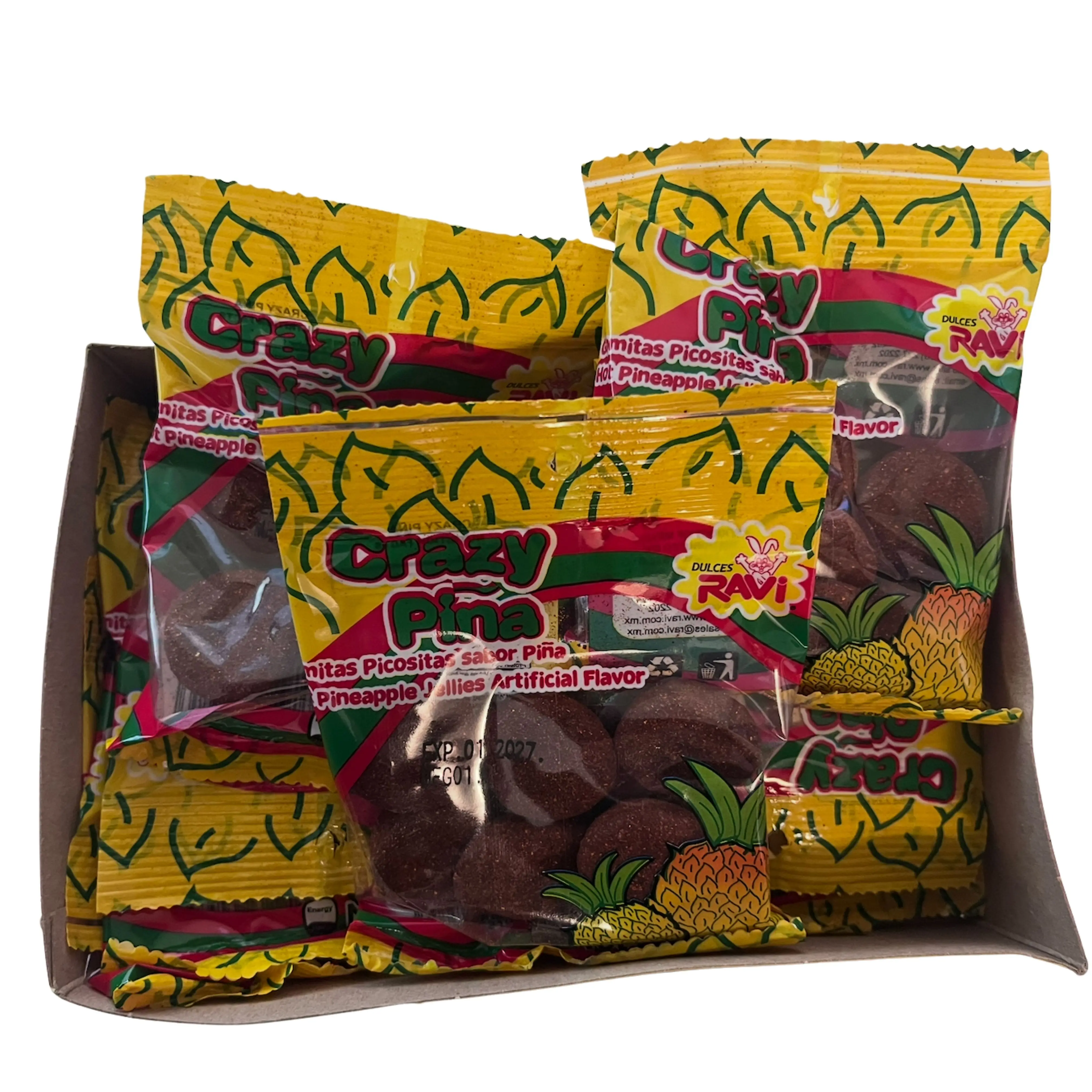 Crazy Piña Spicy Pineapple Gummies 12-Pack ️ Mexican Candy