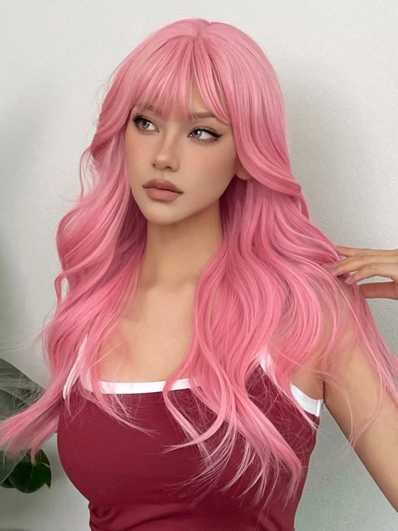 24 Long Curly Synthetic Hair Wig, Synthetic Wavy Wig, Cosplay Costume Accessory, Halloween Party Stage Use, Fashionable Look for Women, Loose Wave Wig, Synthetic Wigs
