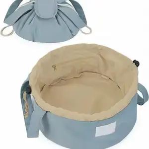 Barrel Drawstring Makeup Bag Large Capacity Women's Cosmetic Bag Toiletries Organizer Pouch Lady Travel  Storage Case