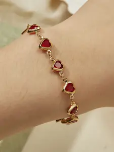 Sweet Heart Bracelet, Small Zong Design High-End Jewelry, Perfect for Daily Wear, Evening Parties, Valentine's Day Gift, Rhinestone Bracelet