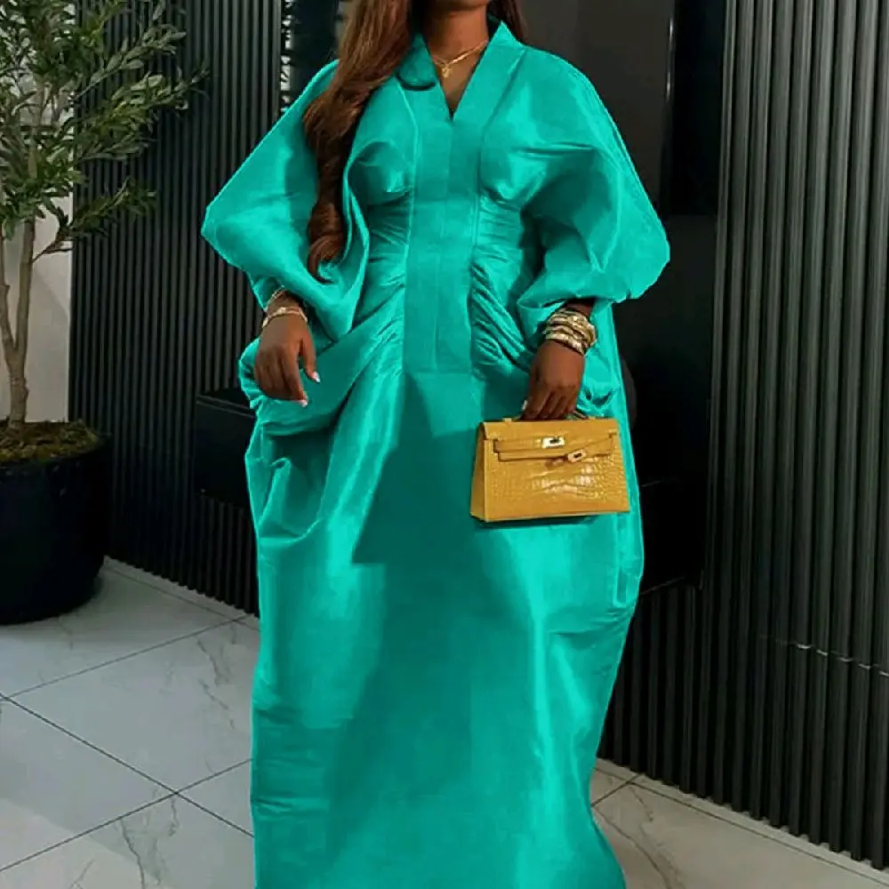 Teal boubou-traditional-african-elegant-robe-dresses