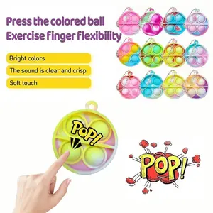 12/24/48Pcs Mini Pop Fidget Toy Pack Kit Keychain Stress Relief Toys Party Favors Office Desk Toy for Kids Adults Brinquedos