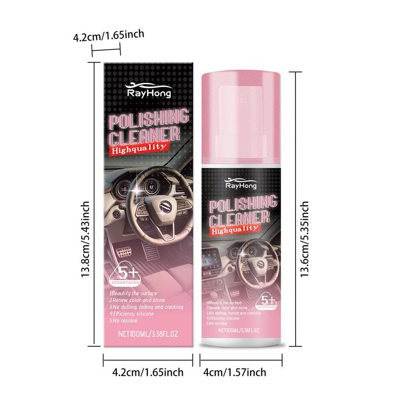 Car Interior Detailing & Polishing Agent, Interior Car Cleaner, 5 Counts Effective Care Solution Agent for Rubber & Faux Leather Surfaces, Multi-Purpose Cleaning Tool