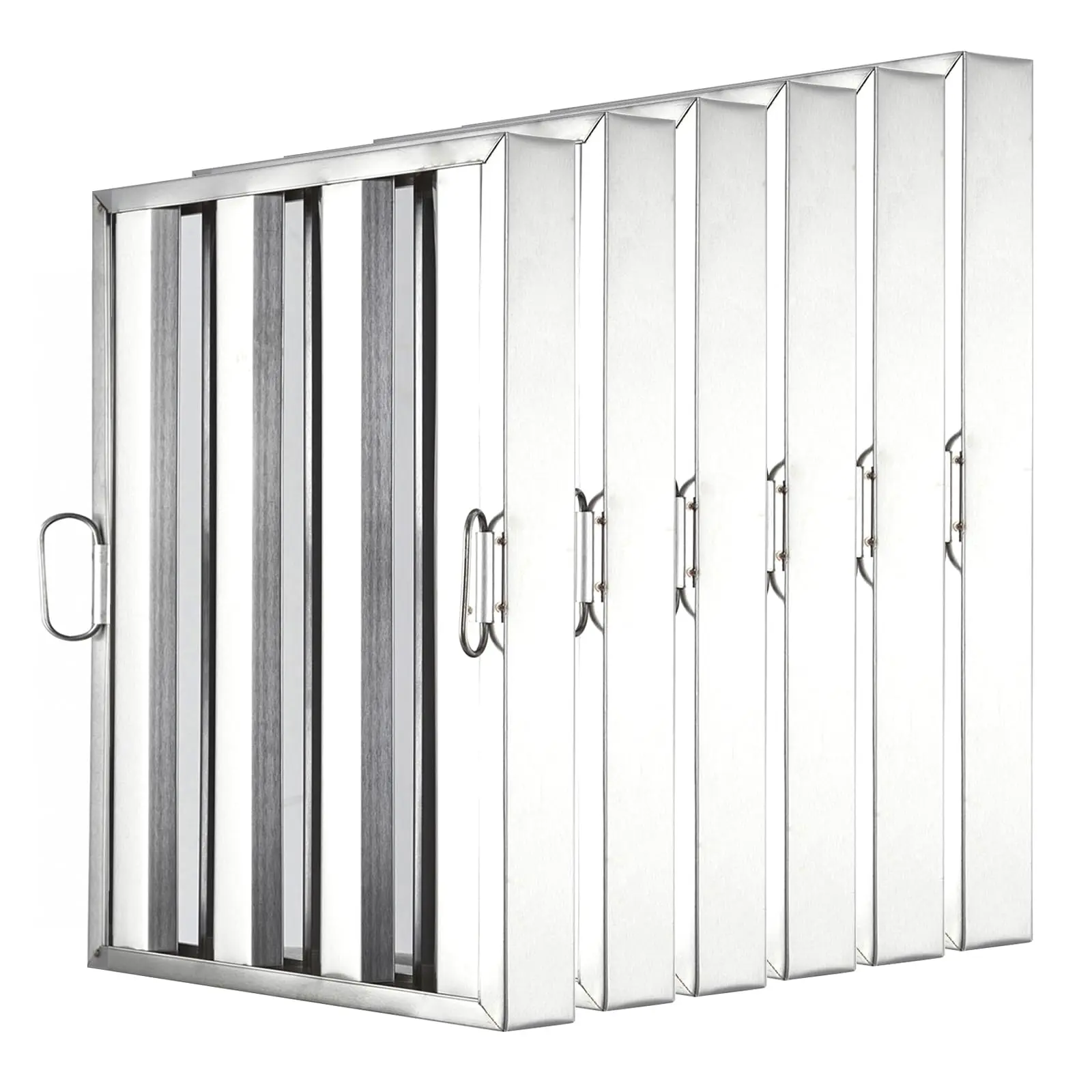 GARVEE 19.5"x15.5" Commercial Hood Filters | Pack of 6, 430 Stainless Steel Grease Traps w/ 3 Grooves | for Restaurant Exhaust Hoods & Commercial Kitchens