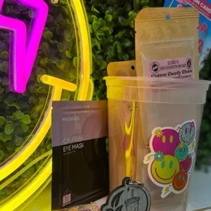 Loaded Teas 12-Pk Bundle with Plastic Cup Caffeine Eye Mask Stick Popping BOBA Keychain Sugar-Free Sweet Treats - Set