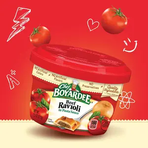 Chef Boyardee Beef Ravioli in Pasta Sauce, Microwave Food, 7.5 OZ Microwaveable Bowl (12 Bowls)