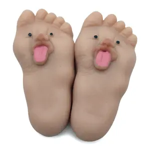 Novelty Foot Squishy Toys, Funny Tongue-Out Stress Relief Squeeze Toys, Perfect Party Favors, Gag Gifts & Friendship Presents for Anxiety Relief