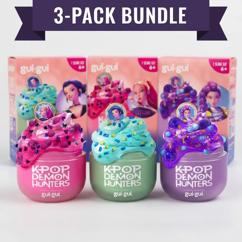Gui Gui K-Pop Demon Hunters Slime Kit 3-Pack — Huntrix Set (Rumi, Mira, Zoey) | Ages 6+