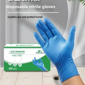 9 inch blue nitrile gloves food grade waterproof, oil-proof, acid and alkali resistant disposable nitrile gloves Cleaning Hand