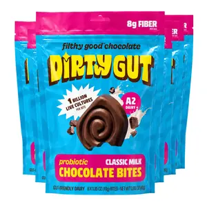 Classic Milk (6 Bags) - DIRTY GUT Probiotic Chocolate Bites - Gut Friendly, Sweet Treat, A2 Dairy