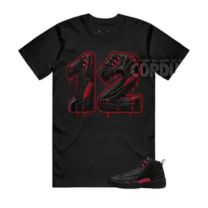 AJ12 Bloodline Varsity Red Match Shirt, Number 12 Graphic Tee, 90s HipHop Tee, Gift For Women and Men, Unisex T-Shirt, Cozy Gift