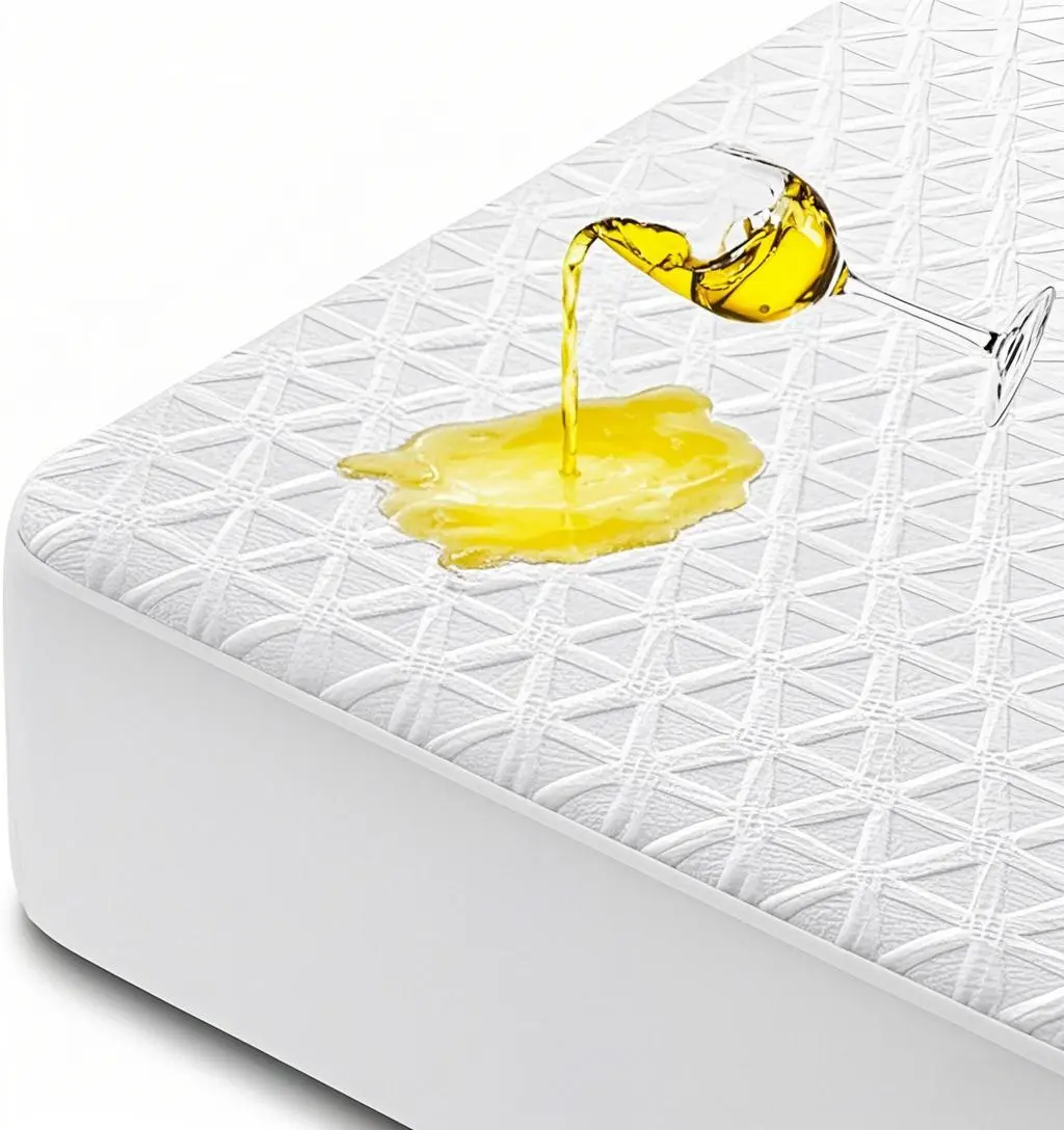 Premium Waterproof Mattress Protector Queen Size - Waterproof Mattress Set Component, Breathable 3D Air Fabric Cooling Bed Cover, Smooth Soft Noiseless Washable, 8"-21" Deep Pocket (White)