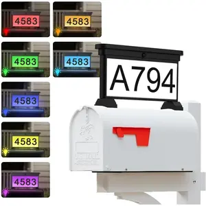 Numbers, Sided RGB Color Changing Address Sign, Waterproof LED Illuminated Numbers for Outside, Easy to spot for Visitors, Mailman, UberEats, Emergency Services
