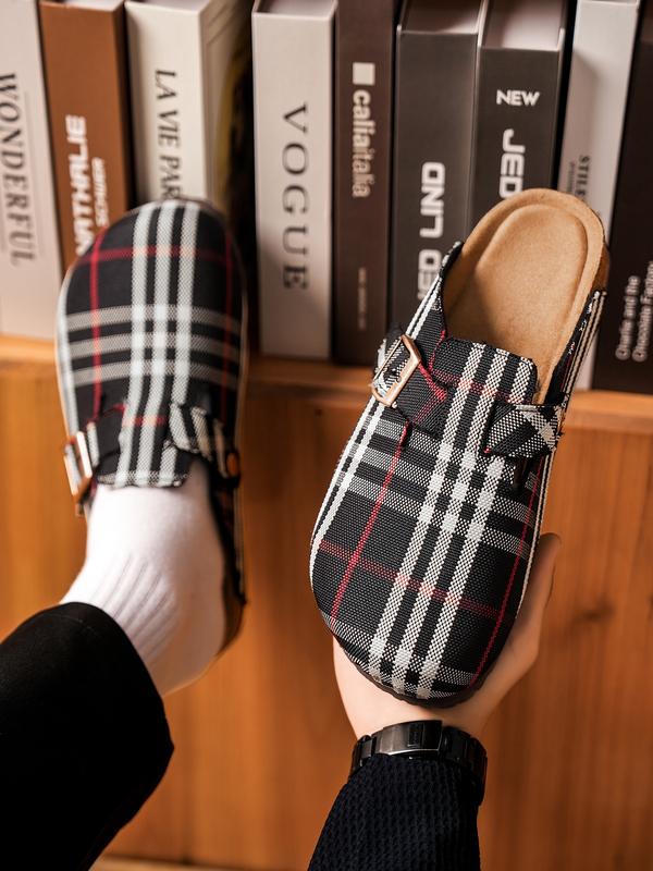 Unisex Soft Wood Insole Slippers, Round Toe Design, Adjustable Buckle, Comfortable for Men and Women, Classic All-Season Outdoor Beach Shoes, Casual Shoes Clogs