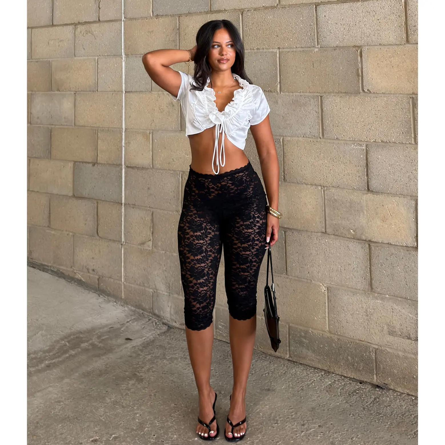 Head Turning Lace Capri Pants