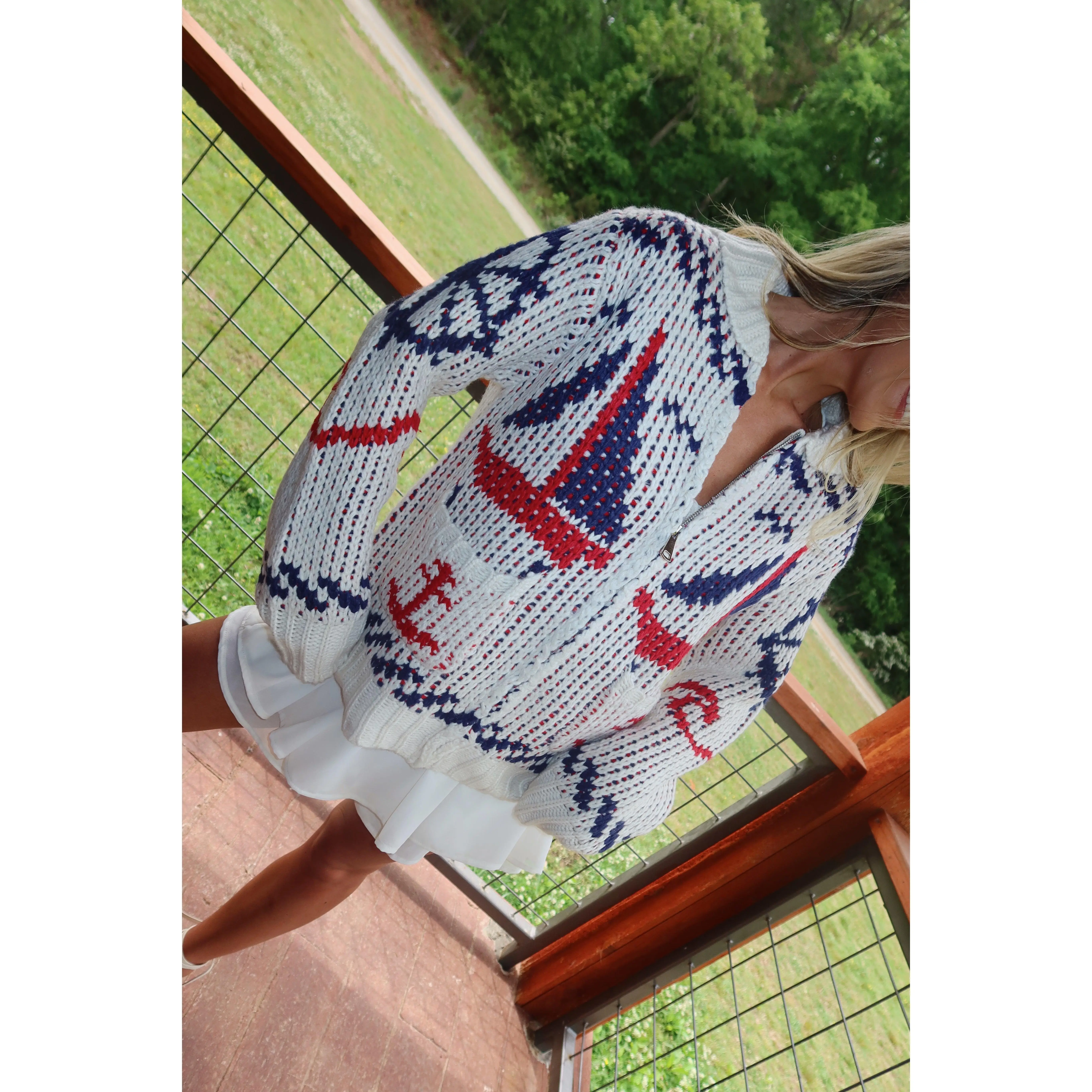 Sailor Zip Up Cardigan