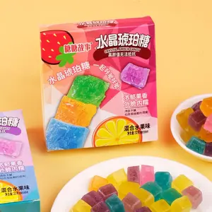 Gem Crystal Amber Candy - Multifruit Flavors, Stunning Appearance, Irresistible Crispy-Chewy Texture (32G)