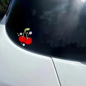 1PC Cherry Vinyl Cute Car Sticker Set - Smooth surface, easy to apply and tear, suitable for wood, plastic, glass, metal, ceramic materials, Car Decorative Sticker, Car Decal