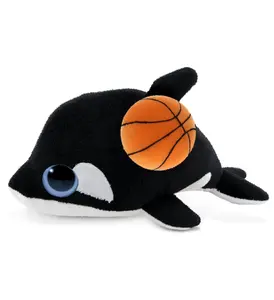 DOLLIBU Soft Plush Fluffy Filling 6" Big Eye Killer Whale Stuffed Basketball Toy