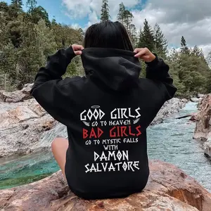 Damon Salvatore Hoodie, Mystic Falls Virginia SweatShirt, Salvatore Sweater, Vampire Fan Gift, Stefan Sweatshirt, Team Damon, Y2k Hoodie