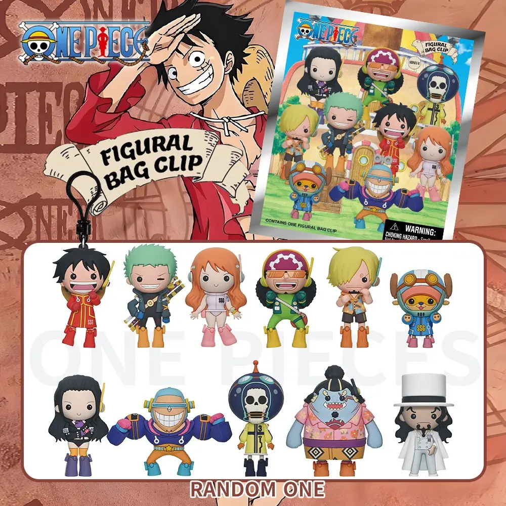 1PC Toei Animation Officially Licensed One Piece 3D Anime Character Mystery Bulk Bag Clip Keychain Collectible, Cool Keychains, Keychain for bags, Cartoon Style Blind Bag Keyring Decorative Bag Ornaments Anniversary Festival Gifts for Friends