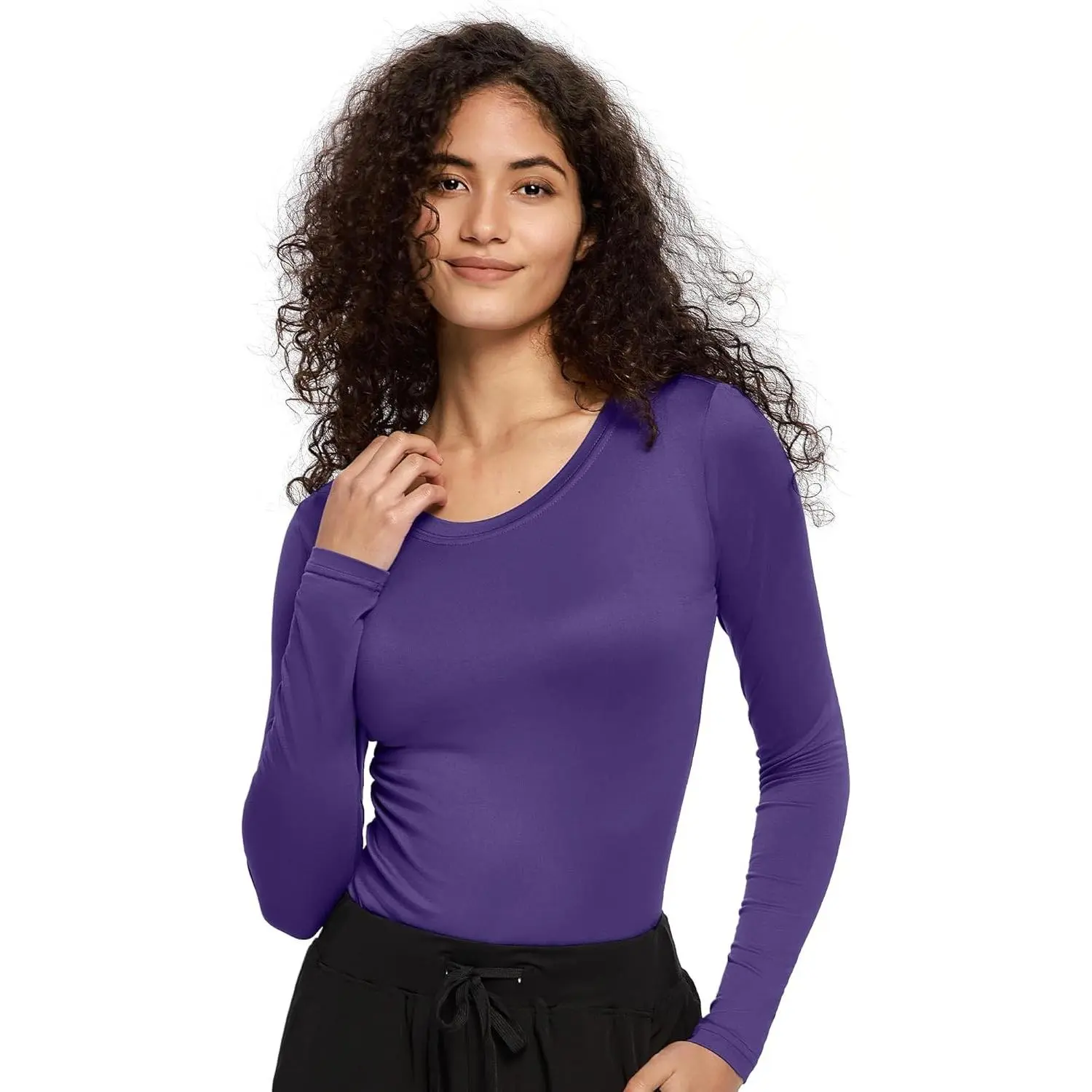 COZYFIT Underscrub Long Sleeve Women - Crew Neck Scrubs Undershirts for Nurse with Soft Fabric