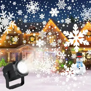 USB Powered Christmas Snowflake Projector Light, LED Atmosphere Lamp, Holiday Decoration, Built-In Pattern Projection, No Battery Needed, Outdoor Decorative Lights