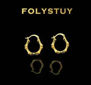 [20mm long][FOLYSTUY (C0045)] Graceful Bamboo Joint Earrings:Delicately Crafted with Intricate Nodes,Exuding a Serene and Natural Elegance