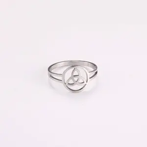 Irish Love Knot Odin Triangle Love Career Totem Men and Women Titanium Steel Ring Daily Wear