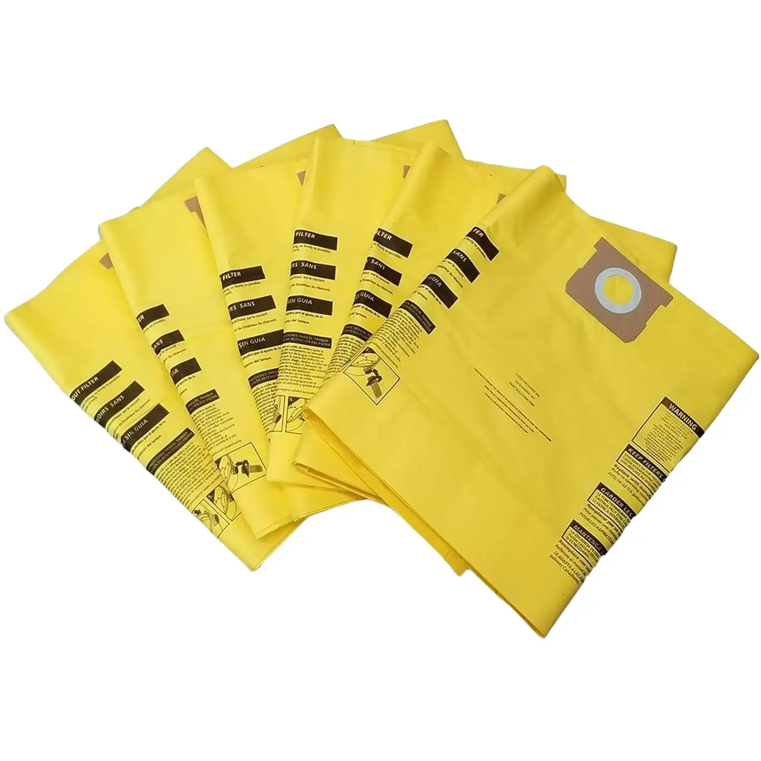 CASA VACUUMS Premium 6 Pack for Shop-Vac 15-22 Gallon, Compare to Part #'s 9067300 Hi-Efficiency - Type J - 90663 -Type G - 9066300 - Upgraded Multi-Layer Collection Bags