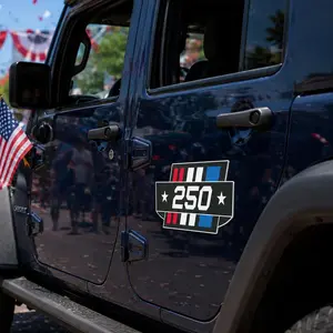 (Buy 5 Get Free Shipping) Happy 250 Celebration patriotic 4th of July Sticker & Magnet - Automotive Racing Retro Stock Car Motorsports Fan Accessories