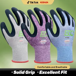 7 Pairs Kebada Women Gardening Gloves, EN388 2131X Outdoor Protective Work Gloves with Breathable Micro-Foam Coating Rubber