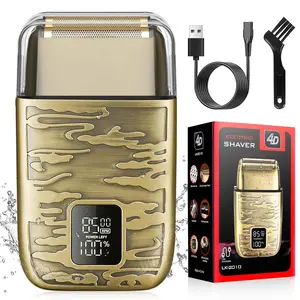 Portable Electric Shaver, Rechargeable Double Blade Shaver, Waterproof Beard Trimmer, Beard Shaver for Men, Great for Travel, Outing, Daily Use, Shaving Products