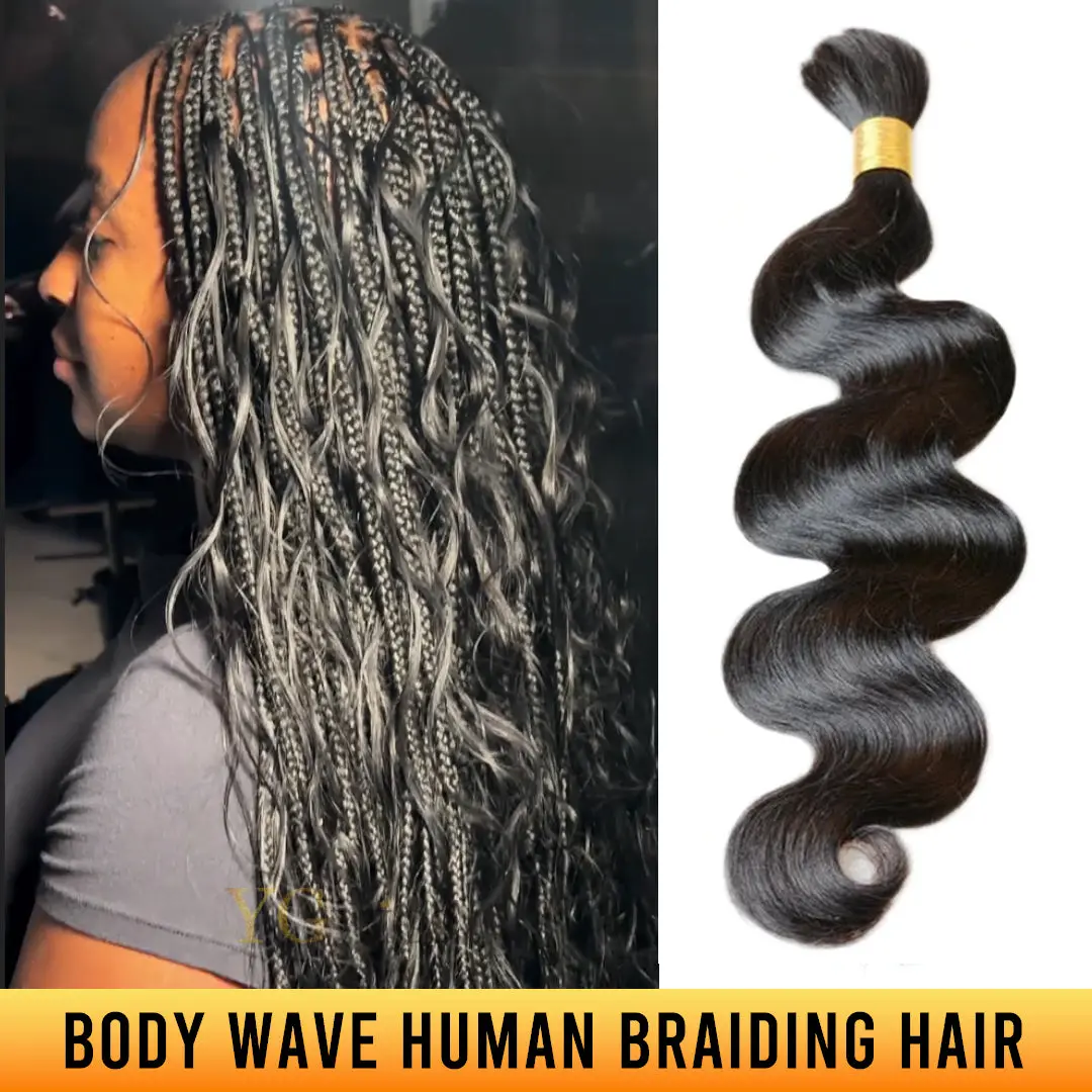 YGwigs Body Wave Double Drawn Bulk Human Braiding Hair - Natural Black, 100g/Bundle, Virgin Hair, Curly Extension YGwigs Body Wave Double Drawn Bulk Human Braiding Hair - Natural Black, 100g/Bundle, Virgin Hair, Curly Extension