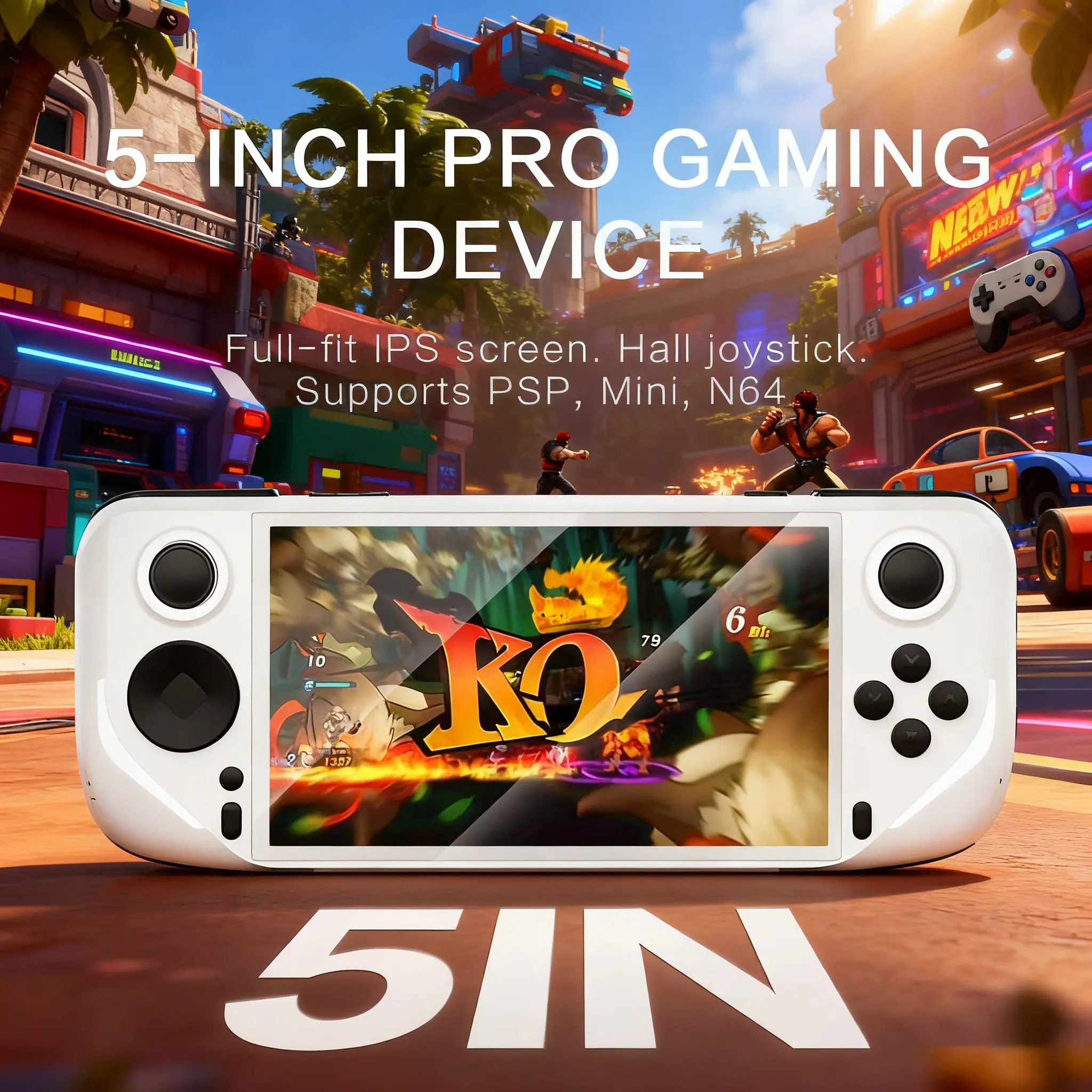Portable Handheld Game Console E6, HD IPS Screen, 10 Classic Emulators, Supports TF Card 64GB, Durable Abs Structure, USB Charging