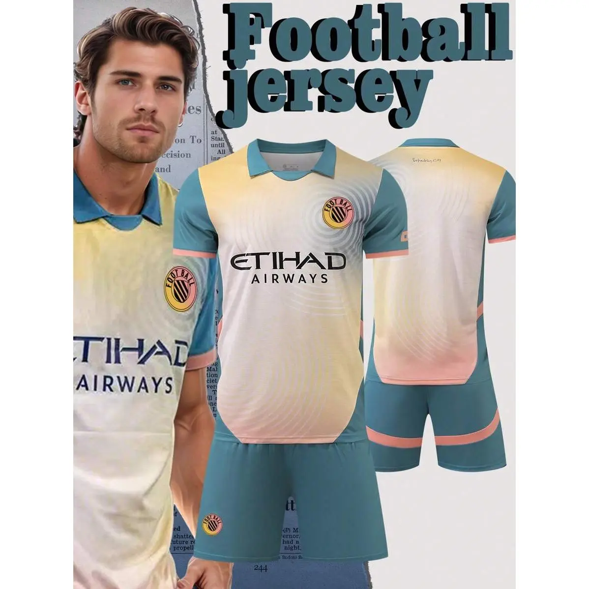 2025 New Football Uniform Set For Both Men And Women, Including Training And Competition Jerseys And Shorts, Breathable, Quick Drying, Moisture Wicking, High Elasticity Polyester Fiber, 3D Mesh Splicing, Professional Team Training And Competition Uniform