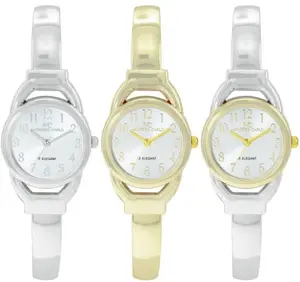 23mm Montres Carlo Women's Dress Fashion Metal Bangle Band Quartz Luxury Watch elegant watch