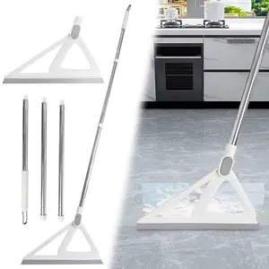 Air Broom Magic Silicone broom,Rubber Squeegee Broom for Floor, 55in Long Handle,for Wet and Dry Surface Cleaning Dust, Liquids, Pet Hair, and so on