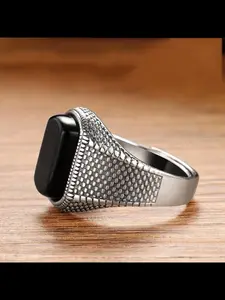 New Fashion Versatile Vintage Distressed Ring for Men, Classic Wide Band Adjustable Unique Casual Single Ring, Trendy Male Jewelry, Vintage Rings