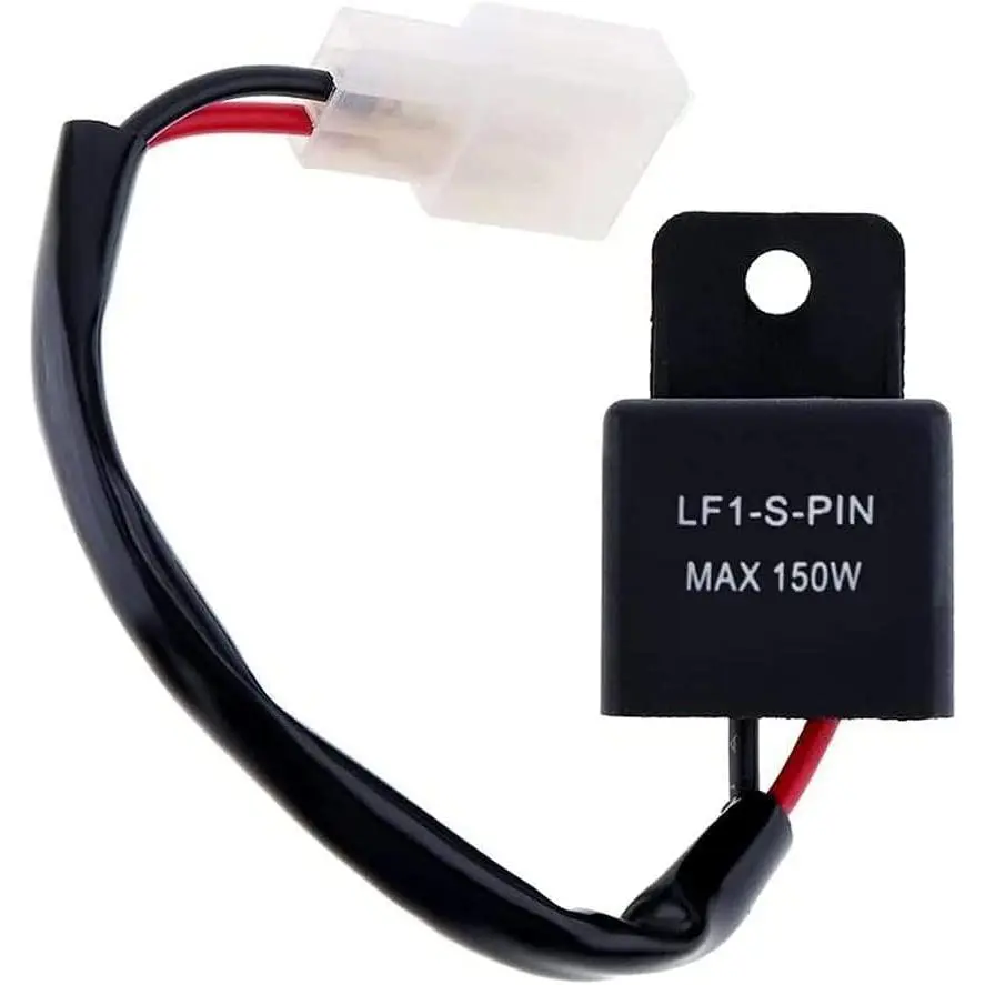 1pcs 2-Pin Male Copper-Plastic LED Flasher Relay (16cm) - Waterproof, Durable, Easy-to-Install Hyper Flash Fix for Honda Scooters, Dirt Bikes, ATV, Most Motorcycles, Prevents Weak LED Blinking, Turn Signals