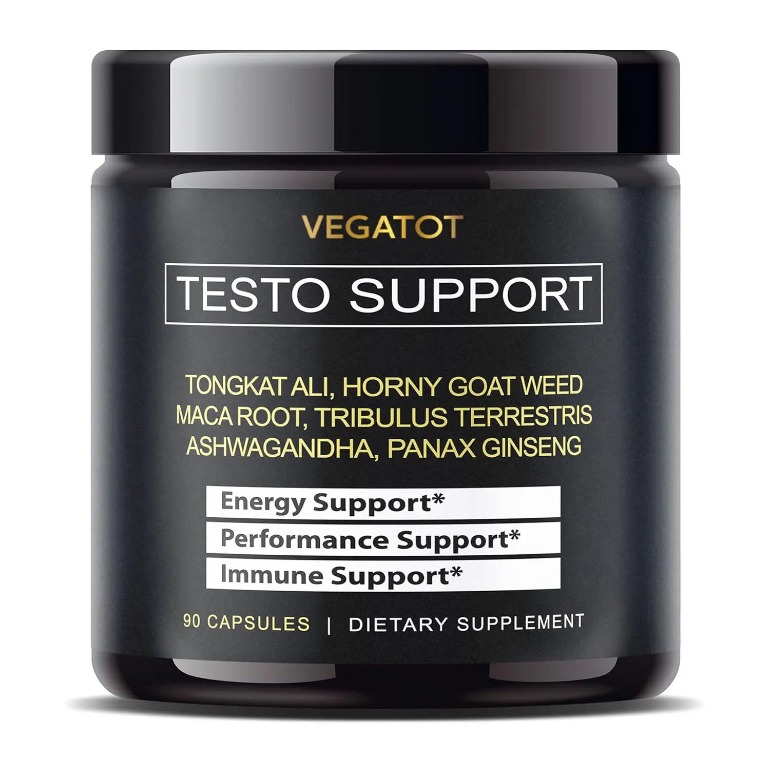 Testo Support - Boost Performance with Tongkat Ali, Panax Ginseng, Maca Root, Ashwagandha, Tribulus - Energy, Stamina, Circulation Support