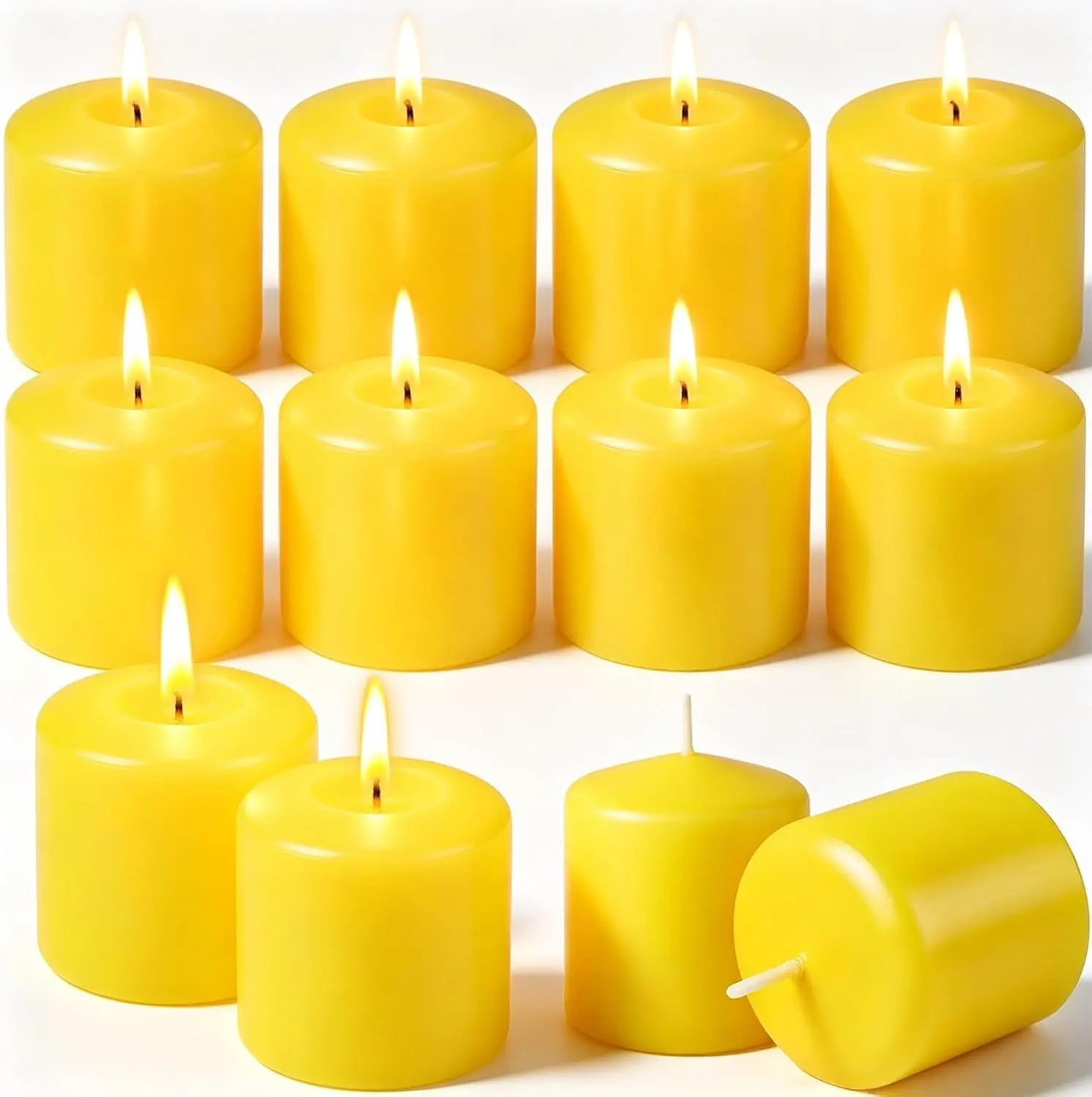 Citronella Pillar Candles for Outdoor Use, 12-Pack | Made with natural soy wax and cotton wicks for patio, garden, camping, backyard gatherings and home décor.