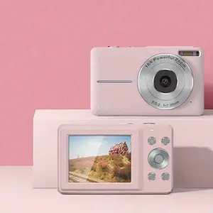 Portable 1080P Card Digital Camera, 1 Count Rechargeable Camera with Memory Card & Wipe Cloth & Lanyard & Storage Bag, HD Camera for Students