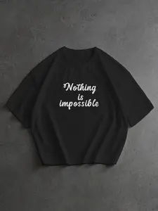Wrinkle-Free! Polyester T-shirt with double-sided print, easy-care casual street top