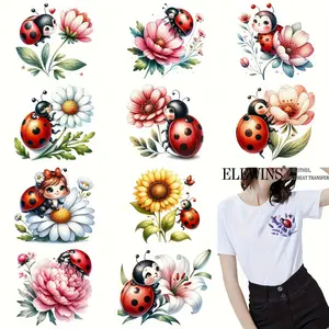12 PCS Ladybug Iron on Patches DIY Heat Transfer Vinyl Decals for T Shirts Jeans Hats Backpacks Home Crafts Festival Decorations Kids Creative Projects