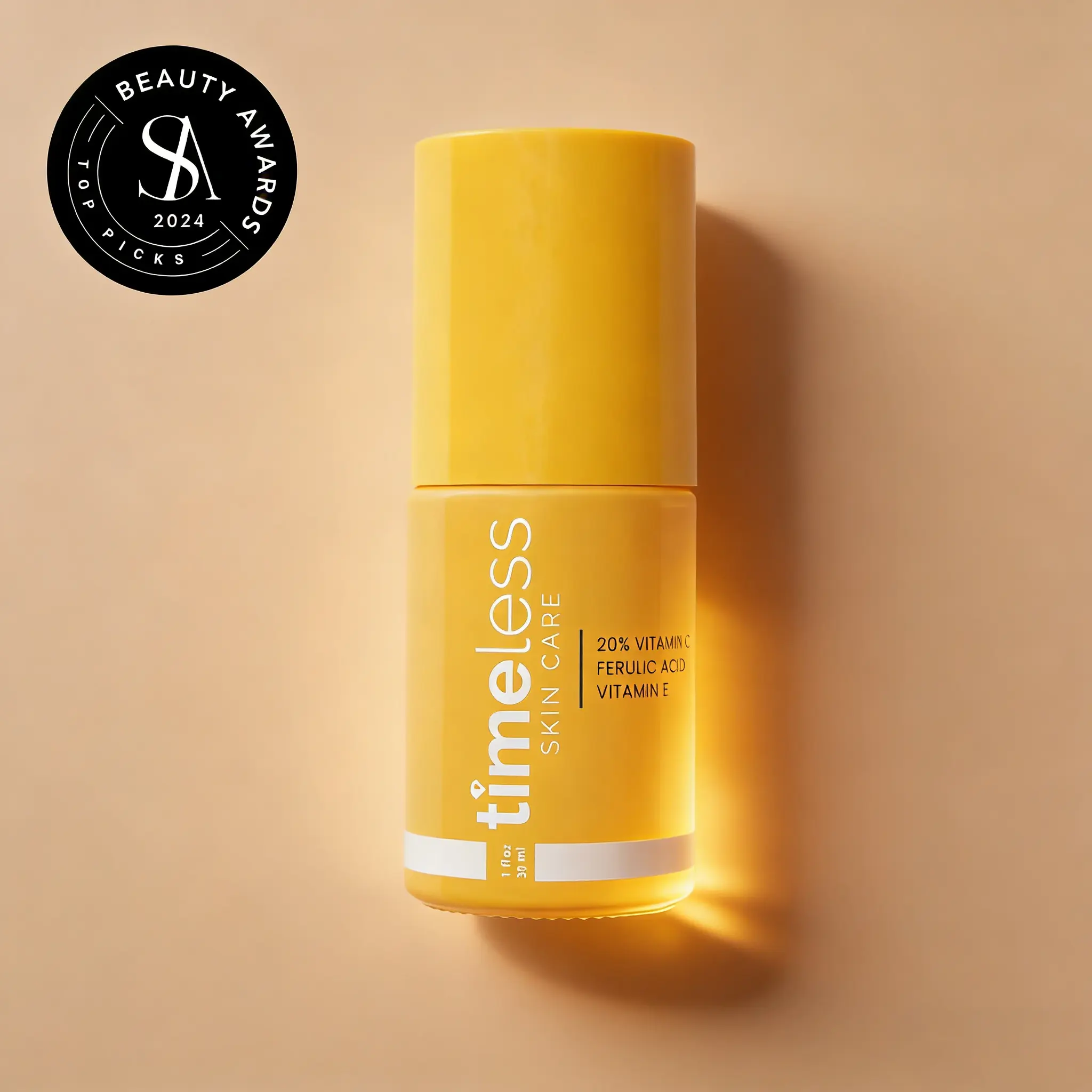 Timeless Skin Care 20% Vitamin C + E Ferulic Acid Serum | Brighten, Repair & Protect|Antioxidant Facial Serum, Skin Brightening, Barrier Repair & Daily Protection, 30ml