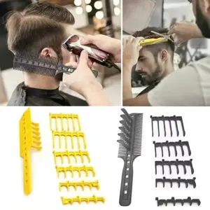 Scissor Clipper Over Comb with Neck shaving tempalte Hair Cutting Tool Barber Haircutting Comb Set Barber Accessories